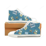 Bookkeeping Pattern White Classic High Top Canvas Shoes