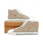 Rugby Pattern White Classic High Top Canvas Shoes