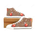 Cricket Pattern White Classic High Top Canvas Shoes