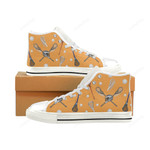 Lacrosse Pattern White Classic High Top Canvas Shoes