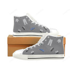 Fencing Pattern White Classic High Top Canvas Shoes