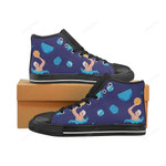 Water Polo Pattern Black Classic High Top Canvas Shoes