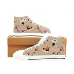 Figure Skating Pattern White Classic High Top Canvas Shoes