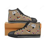 Figure Skating Pattern Black Classic High Top Canvas Shoes