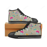 Roller Derby Pattern Black Classic High Top Canvas Shoes