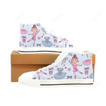 Ballet Pattern White Classic High Top Canvas Shoes