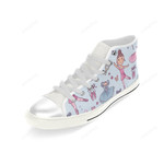 Ballet Pattern White Classic High Top Canvas Shoes