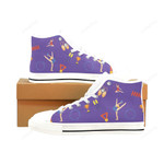 Gymnastics Pattern White Classic High Top Canvas Shoes