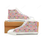 Cavalier King Charles Spaniel Water Colour Pattern Classic High Top Canvas Shoes