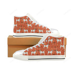 Jack Russell Terrier Water Colour Pattern Classic High Top Canvas Shoes