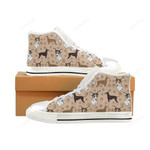 Manchester Terrier White Classic High Top Canvas Shoes