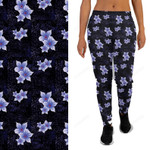 Purple Lily Floral Haze Joggers with Pockets All Over Print 3D Legging