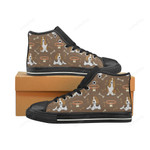 Basset Fauve Black Classic High Top Canvas Shoes