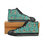 Airedale Terrier Pattern Black Classic High Top Canvas Shoes