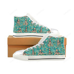 Airedale Terrier Pattern White Classic High Top Canvas Shoes
