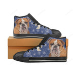 English Bulldog Lover Black Classic High Top Canvas Shoes