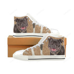 Staffordshire Bull Terrier Lover White Classic High Top Canvas Shoes