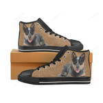 Australian Cattle Dog Lover Black Classic High Top Canvas Shoes