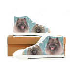 Keeshond Lover White Classic High Top Canvas Shoes /Large Size