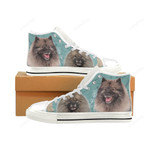 Keeshond Lover White Classic High Top Canvas Shoes