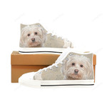 Maltese Lover White Classic High Top Canvas Shoes