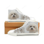 Bichon Frise Lover White Classic High Top Canvas Shoes