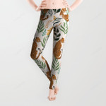 Spring Cheetah Pattern I Green and Yellow All Over Print 3D Legging