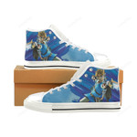 Link With Arrow White Classic High Top Canvas Shoes