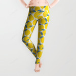 Lemons With Beautiful Paint Texture All Over Print 3D Legging