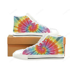 Tie Dye White Classic High Top Canvas Shoes