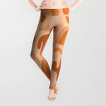 Orange Cutout All Over Print 3D Legging