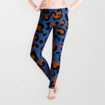 Jungle Leopard Pattern Blue All Over Print 3D Legging