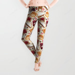 Peanut Butter and Jelly Watercolor All Over Print 3D Legging