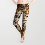 Rustic Country Western Texas Longhorn Cowhide Rodeo Animal All Over Print 3D Legging