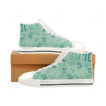 Pi Pattern White Classic High Top Canvas Shoes