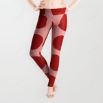 Irregular Polka Dots Pink And Red All Over Print 3D Legging