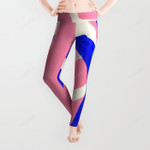 Blue Pink Fun Colorful Mid Century All Over Print 3D Legging