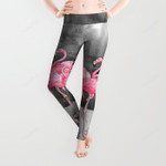 Flamingo Collage in Watercolor and Ink All Over Print 3D Legging