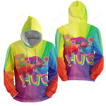 Trolls Rainbow Background 3d Full Over Print Hoodie Zip Hoodie Sweater Tshirt