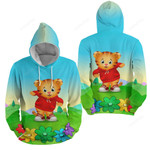 Daniel Tiger's Neighborhood Baby Margaret On The Lawn And Flowers 3d Full Over Print Hoodie Zip Hoodie Sweater Tshirt