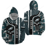 Nfl Philadelphia Eagles With Skull Pattern 3d Full Over Print Hoodie Zip Hoodie Sweater Tshirt