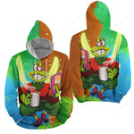 Rayman - The Frog Reading A Book 3d Full Over Print Hoodie Zip Hoodie Sweater Tshirt