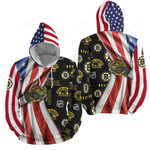 Nhl Boston Bruins American Flag 3d Full Over Print Hoodie Zip Hoodie Sweater Tshirt