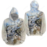 Santorini Watercolour 3d Full Over Print Hoodie Zip Hoodie Sweater Tshirt