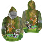 Bambi Thumper & Flower Fun 3d Full Over Print Hoodie Zip Hoodie Sweater Tshirt