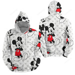 Mickey Mouse Black, White And Red 3d Full Over Print Hoodie Zip Hoodie Sweater Tshirt