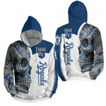 Mlb Kansas City Royals With Skull 3d Full Over Print Hoodie Zip Hoodie Sweater Tshirt
