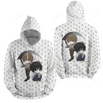 Death Note L & Yagami Chibi Illustration 3d Full Over Print Hoodie Zip Hoodie Sweater Tshirt