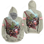 Marvel Red And White Background 3d Full Over Print Hoodie Zip Hoodie Sweater Tshirt