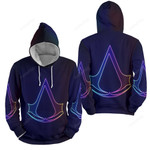 Assassin's Creed - The Neon Logo 3d Full Over Print Hoodie Zip Hoodie Sweater Tshirt